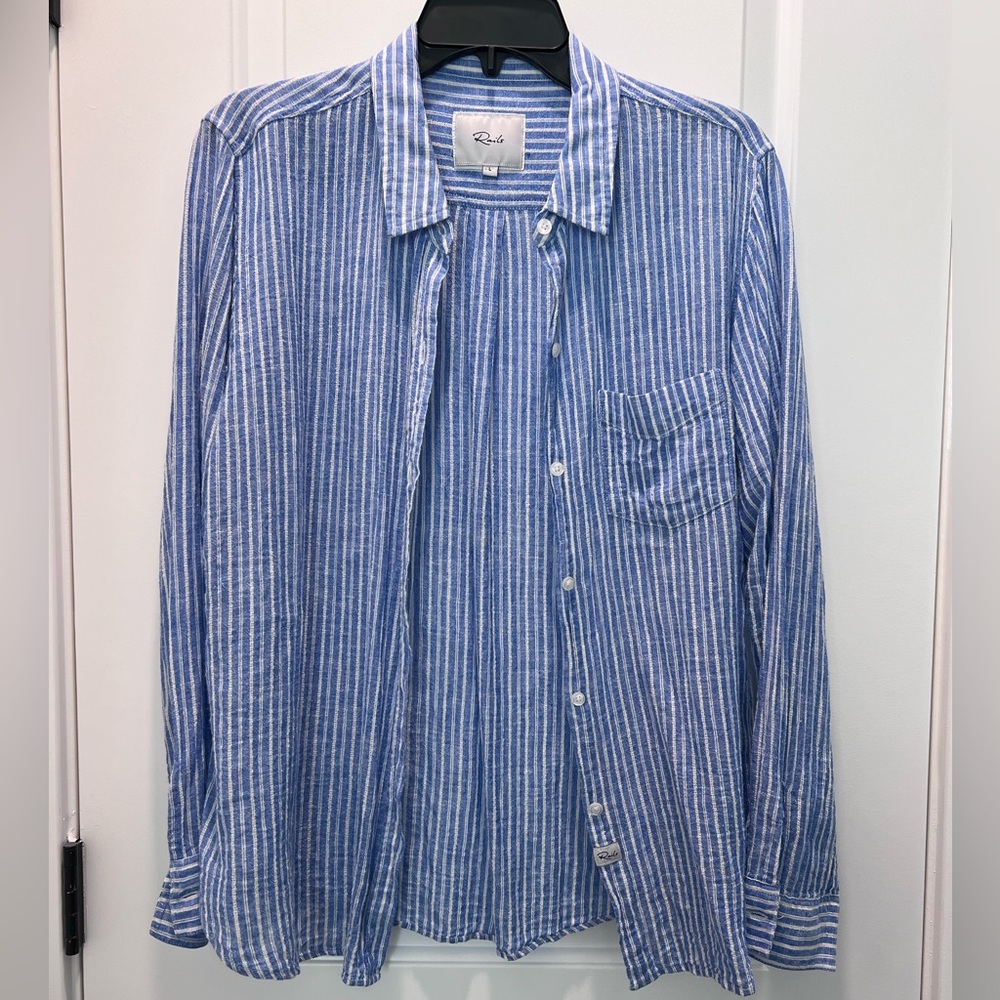 Rails Charli Azure Stripe Button Up - image 4